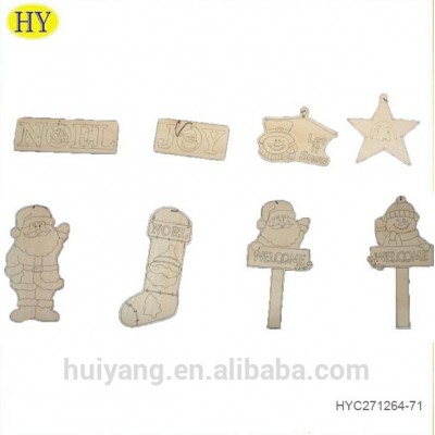 wholesale wood hanging small art craft for Christmas tree decoration