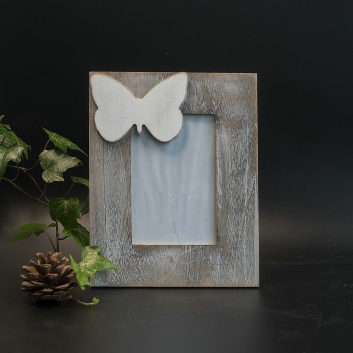 New Vintage Wooden Butterfly Photo Frame in MDF